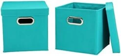 Household Essentials 33-1 Decorative Storage Cube Set With Removable Lids | Navy | 2-Pack -Songmics Furniture Shop 41DGkHZZWjL. AC 1