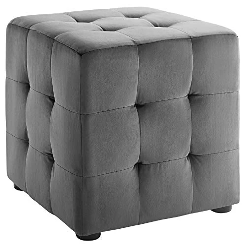 Modway EEI-3577-GRY Contour Tufted Button Cube Performance Velvet Ottoman, Gray 15.5"L X 15.5"H 1 Modway EEI-3577-GRY Contour Tufted Button Cube Performance Velvet Ottoman, Gray 15.5"L X 15.5"H