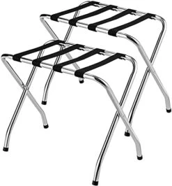 BETTARY Chrome Luggage Rack For Guest Room, Folding Metal Bag Suitcase Holder With Nylon Straps, Luggage Stand Ideal For Home Bedroom Guest Room Hotel, No Assembly Required (1) 13 BETTARY Chrome Luggage Rack For Guest Room, Folding Metal Bag Suitcase Holder With Nylon Straps, Luggage Stand Ideal For Home Bedroom Guest Room Hotel, No Assembly Required (1) -Songmics Furniture Shop 41DOuwLAaYS. AC