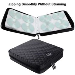 TIMCORR CD Case DVD Holder Storage: 160 Capacity DVD Cases Organizer Portable Wallet Storage - CD Plastic Protective Carrying Binder For Home Travel (Black) -Songmics Furniture Shop 41DUsedvW7L