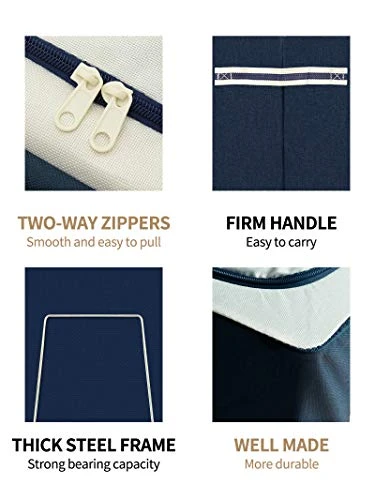 Clothes Storage Boxes Bins - 72L X 2 Large Organizers With Steel Frame , Tulab Foldable Oxford Containers Set, Clear Window & Reinforced Handles, Waterproof, For Closet, Bedding, Blankets (2-Pack, 20.07”x 15.73” X 14”) 4 Clothes Storage Boxes Bins - 72L X 2 Large Organizers With Steel Frame , Tulab Foldable Oxford Containers Set, Clear Window & Reinforced Handles, Waterproof, For Closet, Bedding, Blankets (2-Pack, 20.07”x 15.73” X 14”) - Image 4