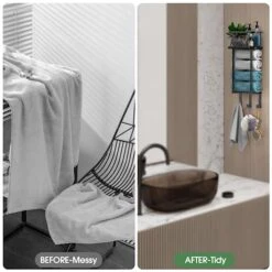 YOYONG Towel Racks For Bathroom Wall Mounted, Metal Towel Holder For Bathroom Towel Storage Wall Towel Rack Shelf For Rolled Towels Bathroom Organizer (Small) 12 YOYONG Towel Racks For Bathroom Wall Mounted, Metal Towel Holder For Bathroom Towel Storage Wall Towel Rack Shelf For Rolled Towels Bathroom Organizer (Small) -Songmics Furniture Shop 41DXyll519L