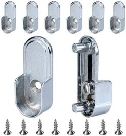4Pcs Wardrobe Bracket Zinc Alloy Closet Rod Holders 15mm X 30mm Oval Closet Rod End Supports (Single Hole) With Rear Facing 6.5mm Pins -Songmics Furniture Shop 41DarYWEtVL. AC