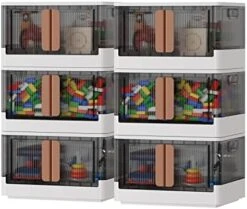 Sineda 4 Pack Storage Bins With Lids - 19 Gallon Collapsible Storage Bins With Wheels And Door, Stackable Storage Bins For Clothing, Blankets, Books, Bedding And Toys.(19 Gal-4Pack, Green) 22 Sineda 4 Pack Storage Bins With Lids - 19 Gallon Collapsible Storage Bins With Wheels And Door, Stackable Storage Bins For Clothing, Blankets, Books, Bedding And Toys.(19 Gal-4Pack, Green) -Songmics Furniture Shop 41DiJCMYlL. AC