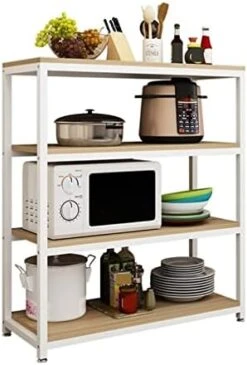 Microwave Oven Rack Multifunctional Cabinet, Space Saving Oven, Microwave Oven, Seasoning Rack, Kitchen Storage Rack, Floor To Floor Multi-layer Storage Rack Kitchen Storage Rack ( Color : Brass , Siz 14 Microwave Oven Rack Multifunctional Cabinet, Space Saving Oven, Microwave Oven, Seasoning Rack, Kitchen Storage Rack, Floor To Floor Multi-layer Storage Rack Kitchen Storage Rack ( Color : Brass , Siz -Songmics Furniture Shop 41DlfaqYgOL. AC 2