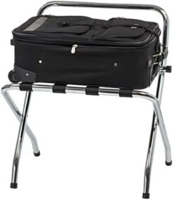 IRIS USA Steel Folding Foldable Luggage Rack Suitcase Stand Shelf With Support Bar, Space Saving For Guest Room, Bedroom, Hotel, Holds Up To 110 Lbs, Chrome Silver 13 IRIS USA Steel Folding Foldable Luggage Rack Suitcase Stand Shelf With Support Bar, Space Saving For Guest Room, Bedroom, Hotel, Holds Up To 110 Lbs, Chrome Silver -Songmics Furniture Shop 41DmT6zqOML. AC
