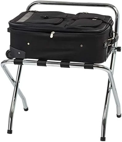 IRIS USA Steel Folding Foldable Luggage Rack Suitcase Stand Shelf With Support Bar, Space Saving For Guest Room, Bedroom, Hotel, Holds Up To 110 Lbs, Chrome Silver 7 IRIS USA Steel Folding Foldable Luggage Rack Suitcase Stand Shelf With Support Bar, Space Saving For Guest Room, Bedroom, Hotel, Holds Up To 110 Lbs, Chrome Silver - Image 7