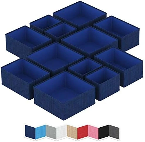 NEATERIZE Drawer Organizer For Clothing (Set Of 12) - Closet Organizer And Storage Divider Baskets For Clothes Dresser, Makeup, Bathroom | Organize Underwear, Socks, Bra, & Tie’s (Grey) 7 NEATERIZE Drawer Organizer For Clothing (Set Of 12) - Closet Organizer And Storage Divider Baskets For Clothes Dresser, Makeup, Bathroom | Organize Underwear, Socks, Bra, & Tie’s (Grey) - Image 7