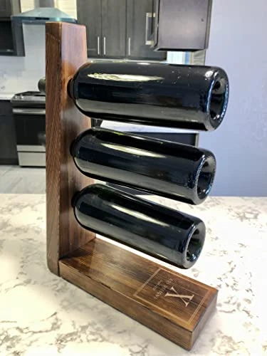 Handmade Wine Rack | Classic Rustic Design | Solid Pine Wood | Burnt Finish With Clear Coat | Three 750ml Bottles | Collapsible For Storage (Burnt) 2 Handmade Wine Rack | Classic Rustic Design | Solid Pine Wood | Burnt Finish With Clear Coat | Three 750ml Bottles | Collapsible For Storage (Burnt) - Image 2