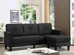 LETATA Convertible Sectional Sofa Couch With Chaise, Gray L Shaped Couch Sofa Set With Reversible Ottoman, Modern Small Sectional Couches For Living Room,Apartment,Small Spaces (Light Grey) -Songmics Furniture Shop 41DxTL TnaL. AC