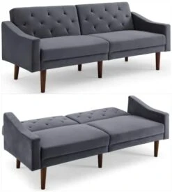 FREEHOMAE Futon Sofa Bed, Faux Leather Couch With Armrest And 2 Cup Holders, Sofa Bed Couch Convertible With Metal Legs, Folding, Reclining Small Couch Bed, Futon Bed For Living Room 11 FREEHOMAE Futon Sofa Bed, Faux Leather Couch With Armrest And 2 Cup Holders, Sofa Bed Couch Convertible With Metal Legs, Folding, Reclining Small Couch Bed, Futon Bed For Living Room -Songmics Furniture Shop 41Dy1cMgt7L. AC