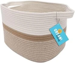 OrganiHaus Woven Basket For Storage | Basket For Shelves | Toy Basket | Throw Blanket Basket For Living Room | Cotton Rope Basket For Storage | Decorative Baby Basket For Towels | Rainbow Basket 14x9 21 OrganiHaus Woven Basket For Storage | Basket For Shelves | Toy Basket | Throw Blanket Basket For Living Room | Cotton Rope Basket For Storage | Decorative Baby Basket For Towels | Rainbow Basket 14x9 -Songmics Furniture Shop 41Dzm7PTqtL. AC