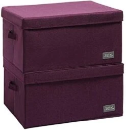 YueYue Foldable Storage Large Clothes Box Fabric，Box Fabric Bin Cube Basket With Lid，Collapsible Boxes Fabric Storage Bins Organizer Cubes Containers With Covers (17.7"/13.8"/9.8")(Light Coffee)2Pack -Songmics Furniture Shop 41DzmlwxciL. AC