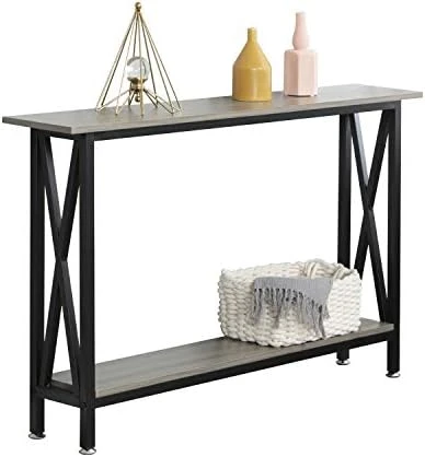 Soges Console Table Sofa Table Entry Way Table With Shelves Side Table For Living Room, Hallway, Office Grey DX-125-SW 5 Soges Console Table Sofa Table Entry Way Table With Shelves Side Table For Living Room, Hallway, Office Grey DX-125-SW - Image 5