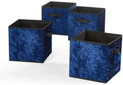 Urban Shop Set Of 4 Crushed Velvet Storage Cubes, Mint -Songmics Furniture Shop 41EENTBNlL. AC