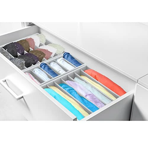 Simple Houseware Closet Underwear Organizer Drawer Divider 4 Set, Gray 2 Simple Houseware Closet Underwear Organizer Drawer Divider 4 Set, Gray - Image 2