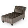 Christopher Knight Home Rubie Velvet Chaise, Grey 54D X 28.5W X 30.25H In