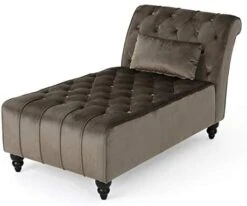 Christopher Knight Home Rubie Velvet Chaise, Grey 54D X 28.5W X 30.25H In -Songmics Furniture Shop 41EOBolQsTL. AC