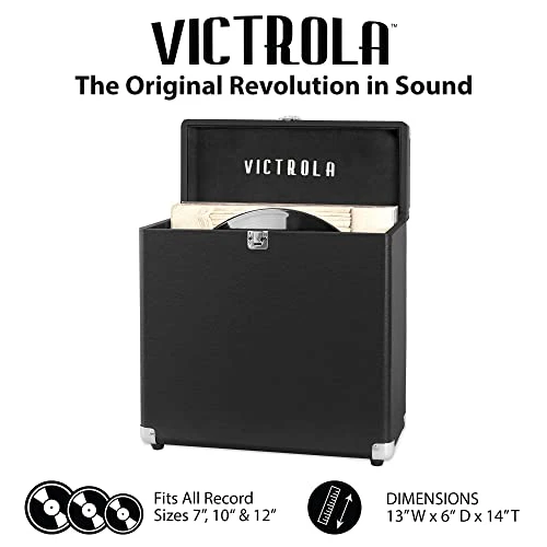 Victrola Vintage Vinyl Record Storage And Carrying Case 1 Victrola Vintage Vinyl Record Storage And Carrying Case