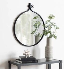 Kate And Laurel Yitro Round Industrial Modern Metal Framed Wall Mirror, 23.5x28.5, Black -Songmics Furniture Shop 41ER5Ndv4LL