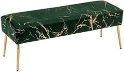 Duhome Button-Tufted Ottoman Bench, Upholstered Bedroom Benches Leather Footrest Stool Accent Bench For Entryway Dining Room Living Room Bedroom End Of Bed, Yellowish Brown -Songmics Furniture Shop 41EUeDT6lAL. AC