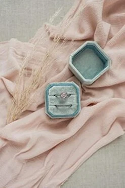 Velvet Ring Box - Elegant Vintage Octagon Display Holder For Jewelry - Double Storage, Soft Fabric - Perfect For Weddings, Engagement, Photography - Decorative & Functional Gifts For Brides (Lilac) -Songmics Furniture Shop 41EWlOzWQL. AC