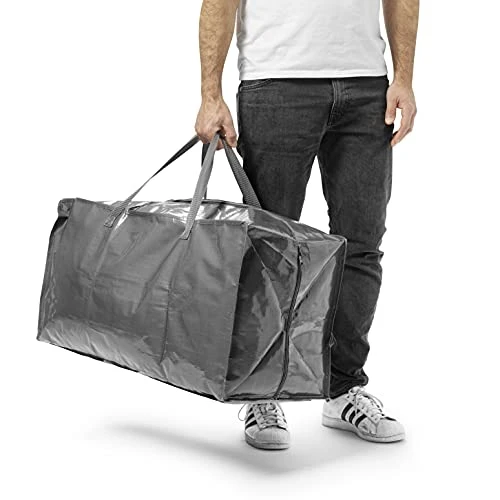 Domiform Moving Bags 4-Pack Set,24.5 Gallon Large Tote Bag For Storage, Heavy Duty Space Saver Bags For Clothing Storage And Room Organization, Practical Alternative To Moving Boxes Grey X-Large 2 Domiform Moving Bags 4-Pack Set,24.5 Gallon Large Tote Bag For Storage, Heavy Duty Space Saver Bags For Clothing Storage And Room Organization, Practical Alternative To Moving Boxes Grey X-Large - Image 2