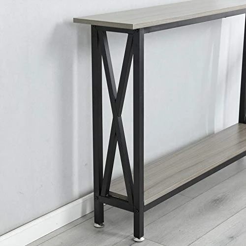 Soges Console Table Sofa Table Entry Way Table With Shelves Side Table For Living Room, Hallway, Office Grey DX-125-SW 4 Soges Console Table Sofa Table Entry Way Table With Shelves Side Table For Living Room, Hallway, Office Grey DX-125-SW - Image 4