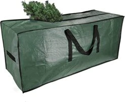 Christmas Tree Storage Bag 7.5 Ft Waterproof Christmas Tree Storage Box Plastic Hard Christmas Tree Bag Heavy Duty (Green)