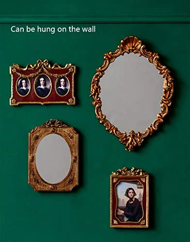 Eaoundm Antique Decorative Wall Mirror Vintage Hanging Mirror Desktop Mirror Table Mirror 9.1 X 6.5 Inchs Oval 2 Eaoundm Antique Decorative Wall Mirror Vintage Hanging Mirror Desktop Mirror Table Mirror 9.1 X 6.5 Inchs Oval - Image 2