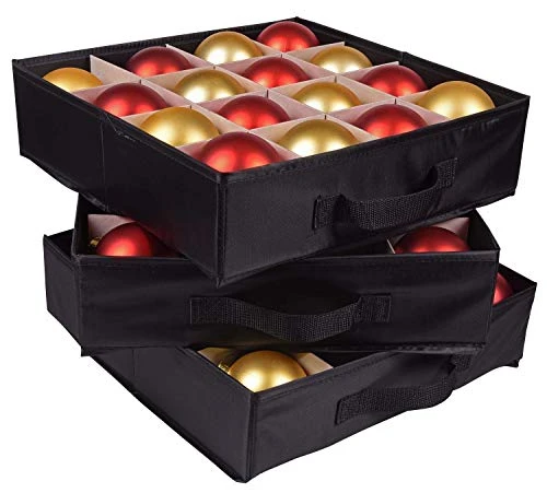 ProPik Christmas Ornament Storage Box, Organizer Holds Up To 48 Xmas Balls With 3 Separate Removable Trays, Container Has Dividers To Organize Holiday Tree Ornaments (Red) 5 ProPik Christmas Ornament Storage Box, Organizer Holds Up To 48 Xmas Balls With 3 Separate Removable Trays, Container Has Dividers To Organize Holiday Tree Ornaments (Red) - Image 5