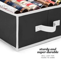 Gift Wrap Organizer, Christmas Wrapping Paper Storage Bag W/Useful Pockets For Xmas Accessories, Fits Upto 24 Rolls, Underbed Storage For Holiday Decorations, Large Capacity Storage Box, 1 Count (Pack Of 1) -Songmics Furniture Shop 41EzKwaZ6gL