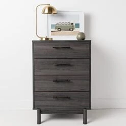 Signature Design By Ashley Brymont Mid-Century Modern 4 Drawer Chest Of Drawers, Dark Gray -Songmics Furniture Shop 41F 6coZKSL. AC