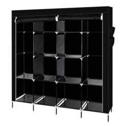 YUFENGZHE Portable Closet, Wardrobe Clothes Organizer With Shelves For Hanging Clothes Heavy Duty(Black)
