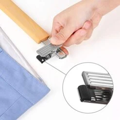 SONGMICS Wooden Pants Hangers 12 Pack, Pants Hangers With Clips, Adjustable Anti-Rust Metal Clips, 360° Swivel Hook, Skirt Hangers For Pant, Skirts, Natural Grain UCRW008-12, 13.4 X 0.5 X 4.9 Inches 10 SONGMICS Wooden Pants Hangers 12 Pack, Pants Hangers With Clips, Adjustable Anti-Rust Metal Clips, 360° Swivel Hook, Skirt Hangers For Pant, Skirts, Natural Grain UCRW008-12, 13.4 X 0.5 X 4.9 Inches -Songmics Furniture Shop 41F8mfLyC5L