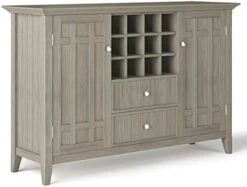 SIMPLIHOME Bedford SOLID WOOD 54 Inch Wide Rustic Sideboard Buffet And Winerack In White With Storage, 2 Drawers And 2 Shelves, For The Living Room, Rustic -Songmics Furniture Shop 41FDVgFVDzL. AC
