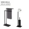 Wenko Hella Hand Towel Rail, Freestanding, Clothes Rack, Steel, Matte Black, 43.5 X 78.5 X 20 Cm