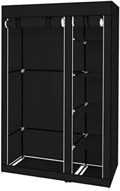 Savins 67" Portable Clothes Closet Wardrobe With Non-Woven Fabric And Hanging Rod Quick And Easy To Assemble Black 14 Savins 67" Portable Clothes Closet Wardrobe With Non-Woven Fabric And Hanging Rod Quick And Easy To Assemble Black -Songmics Furniture Shop 41FJ7tSMMdL. AC