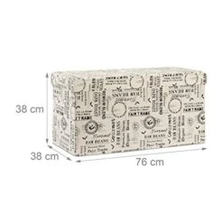 Relaxdays Padded Seat With Coffee Motif, Lidded Foldable Patterned Storage Bench, 38x76x38 Cm 11 Relaxdays Padded Seat With Coffee Motif, Lidded Foldable Patterned Storage Bench, 38x76x38 Cm -Songmics Furniture Shop 41FMx3SLGFL