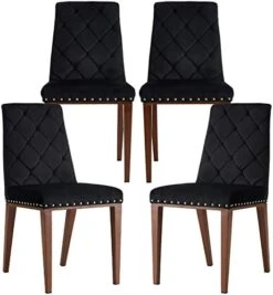 Ufurpie Dining Room Chairs With Velvet Fabric Dining Chairs Set Of 2 With Chrome Legs,Backrest And Button Velvet Fabric Design,Luxury Home Furniture For Dining Room And Kitchen(Set Of 2) (Grey) -Songmics Furniture Shop 41FOW27rhmL. AC