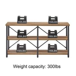 BON AUGURE Rustic Console Table With Shelves Behind Sofa, Industrial 3 Tier Entry Table For Hallway, Farmhouse Entryway Table For Living Room (55 Inch, Vintage Oak) 11 BON AUGURE Rustic Console Table With Shelves Behind Sofa, Industrial 3 Tier Entry Table For Hallway, Farmhouse Entryway Table For Living Room (55 Inch, Vintage Oak) -Songmics Furniture Shop 41FOnGgV3IL