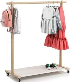 VOGUSLAND Dress Up Rack With Storage Shelf, Kids Clothing Rack With Caster Wheels, Child Garment Rack For Small Space -Songmics Furniture Shop 41FQIxqLOJL. AC