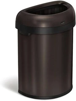 Simplehuman 50 Liter / 13.2 Gallon Slim Open Top Trash Can, Commercial Grade Heavy Gauge Brushed Stainless Steel -Songmics Furniture Shop 41FSVl29eNL. AC
