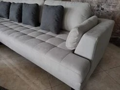 Stendmar 3pc Contemporary Grey Microfiber Fabric Sectional Sofa Chaise Ottoman S168LG -Songmics Furniture Shop 41FTfftQ1sL