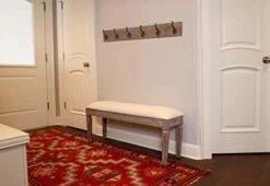 Décor Therapy Waverly Wood Bench With Coat Rack Set, Measures 42x11.8x17.75, Winter White -Songmics Furniture Shop 41FUTCG12hL