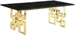 Goderfuu Marble Dining Table - 78 Inch Luxury Modern Dining Room Table With Gold Stainless Steel Base, Rectangle Dining Table Set For 6 To 8, Gold And White Dining Room Table For Kitchen, Dining Room -Songmics Furniture Shop 41Fip32AaRL. AC