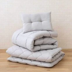 EMOOR Japanese Futon Set (Mattress, Comforter, Pillow) Twin-XL Made In Japan, Light-Gray, CLASSE III Foldable Sleeping Bed Tatami Mat Shikibuton -Songmics Furniture Shop 41Flzq9qgzL. AC