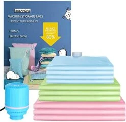 Vacuum Storage Bag With Electric Pump,10-Pack Space Saving Bag,Vacuum Compression Bag For Travel And Home For Quilts,Blankets,Clothes,Pillows. (Blue Pump) 15 Vacuum Storage Bag With Electric Pump,10-Pack Space Saving Bag,Vacuum Compression Bag For Travel And Home For Quilts,Blankets,Clothes,Pillows. (Blue Pump) -Songmics Furniture Shop 41Fmd8OiVHL. AC