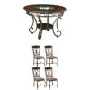 Ashley Furniture Signature Design - Glambrey Dining Room Table - Round - Brown With Glambrey Dining Room Chair Set - Scrolled Metal Accents - Set Of 4 - Brown