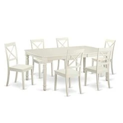 East West Furniture DOBO7-LWH-W, 7 Pieces